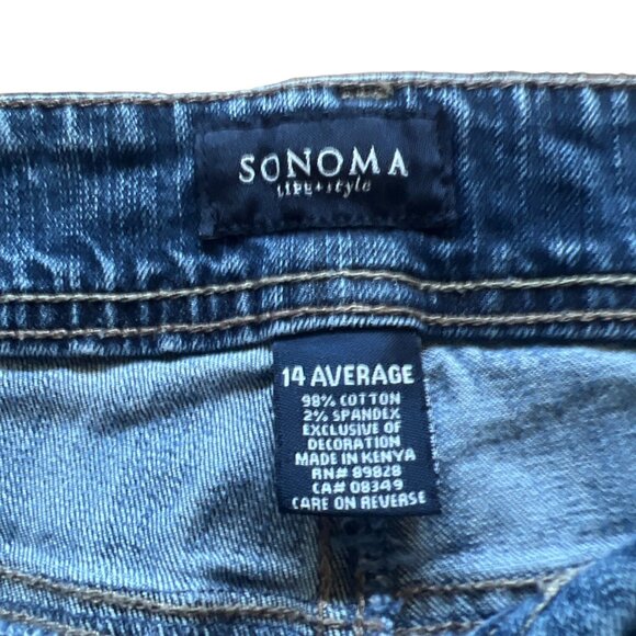 Womens Blue Denim Jeans Boot Cut Pants Sonoma Size 14 u - Picture 5 of 6